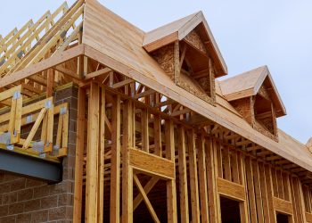 New construction of a house Framed New Construction of a House Building a new house from the ground up